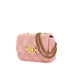 borsa a spalla small rock-chic rosa geranio in pelle