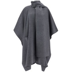 gray mélange wool coat with doublé scarf sleeveless