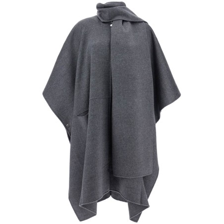 gray mélange wool coat with doublé scarf sleeveless