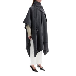 gray mélange wool coat with doublé scarf sleeveless