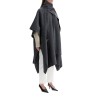 gray mélange wool coat with doublé scarf sleeveless