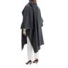 gray mélange wool coat with doublé scarf sleeveless