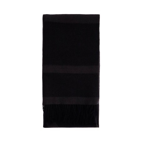 charcoal grey monogram jacquard wool scarf