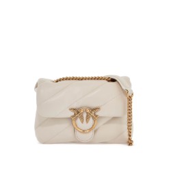 mini love puff quilted bag white silk chain shoulder