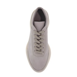 low top sneakers aerobic light gray leather with velcro closure