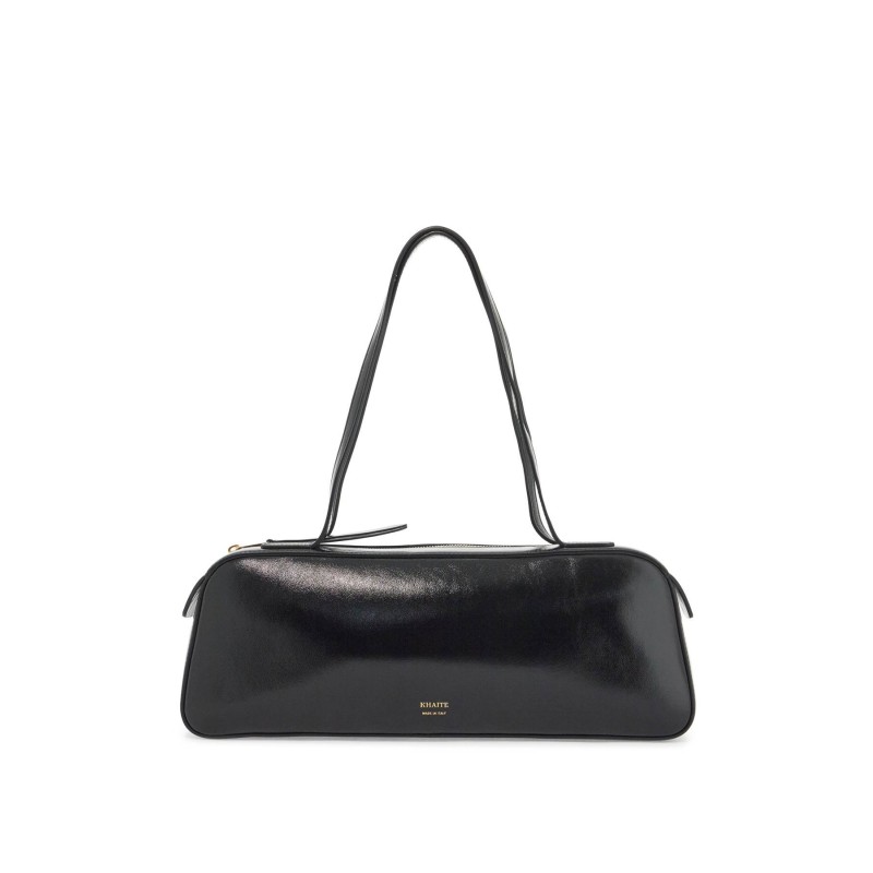 simona glossy leather shoulder bag