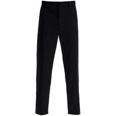 straight leg twill trousers in nine words