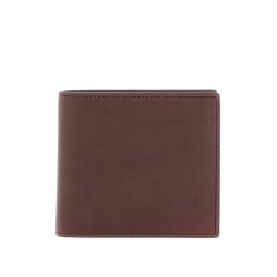 compact dark brown calfskin wallet with slots