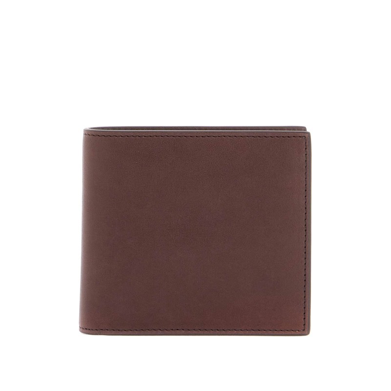 compact dark brown calfskin wallet with slots