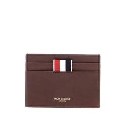 compact dark brown calfskin credit card holder