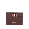 compact dark brown calfskin credit card holder