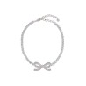 tennis necklace with bow and silver zirconia spring summer