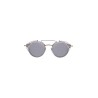 round sunglasses in light grey titanium and acetate with side protection