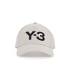 gray cotton cap with large logo and curved brim