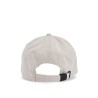 gray cotton cap with large logo and curved brim