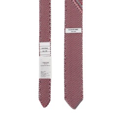 gray double-faced jacquard silk tie with rwb stripes