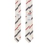 classic ivory tie with red and blue stripes in silk and cotton