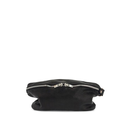 medium black horse leather fanny pack with adjustable strap