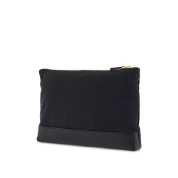 large pouch with gold zip and black tricolor stripe