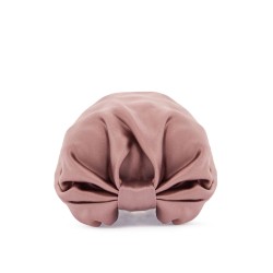 wrap-around silk turban with voluminous effect in beige and gold