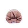 wrap-around silk turban with voluminous effect in beige and gold