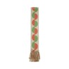 ivory orange green patterned scarf with fringes spring summer