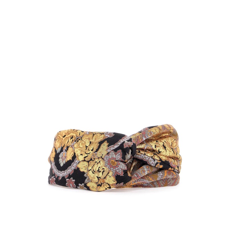 black gold orange floral hairband