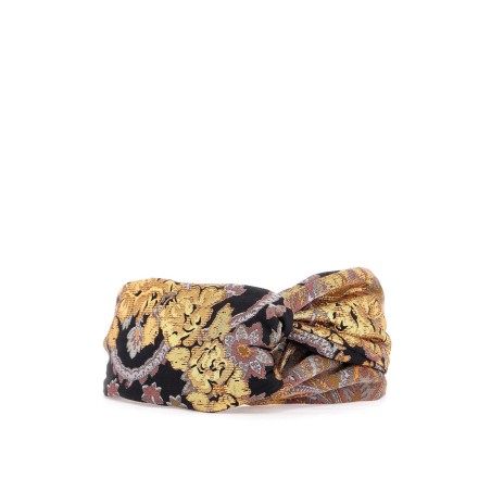 black gold orange floral hairband