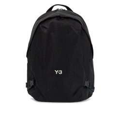 black minimalist backpack in recycled polyester with padded straps