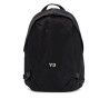 black minimalist backpack in recycled polyester with padded straps