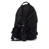 black minimalist backpack in recycled polyester with padded straps