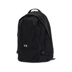 black minimalist backpack in recycled polyester with padded straps