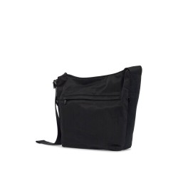 black recycled polyester sacoche with adjustable strap