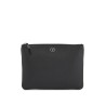 black leather minimalist pouch with zip