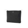 black leather minimalist pouch with zip