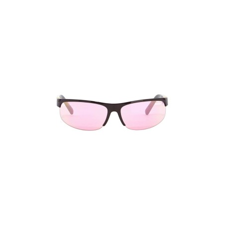 wraparound sunglasses dark brown metallic pink lenses 2025