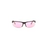 wraparound sunglasses dark brown metallic pink lenses 2025