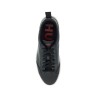 men's black leather sneakers with gray logo and white sole - contemporary style