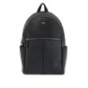 backpack with black geometric pattern