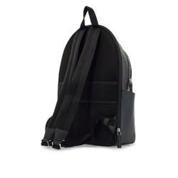 backpack with black geometric pattern