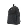 backpack with black geometric pattern