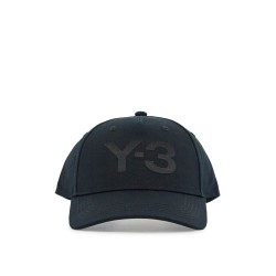 black cotton baseball cap with curved brim adjustable