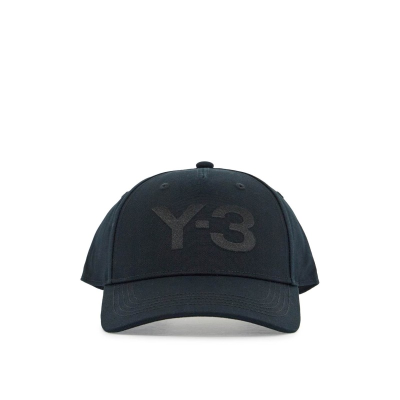 black cotton baseball cap with curved brim adjustable