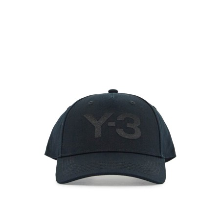 black cotton baseball cap with curved brim adjustable