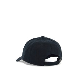 black cotton baseball cap with curved brim adjustable