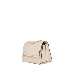 east/west mini compact shoulder bag in vanilla calf leather