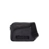 black minimalist nylon crossbody bag with zip