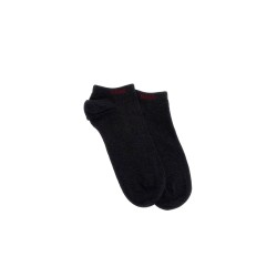 dark grey short socks with logo 2 pairs 80% cotton made in italy