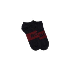 dark grey short socks with logo 2 pairs 80% cotton made in italy