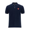 unisex t-shirt slim short sleeve navy blue with red heart logo